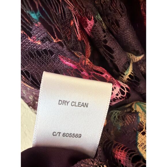 Roz & Ali Burgundy Laced Floral Dress Sleeveless Fit & Flare Lined Women’s Sz 8 - Picture 8 of 9